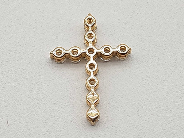 0.98 Cttw Lab Grown Diamonds 14k Yellow Gold 1.5g Cross Pendant Do0525wwrde