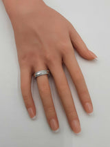 14k White Gold Double Milgrain Edge Wedding Band 5.1 Grams Size 11 Fw0326wcrdu