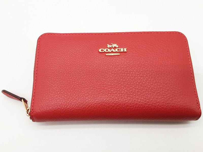 Coach Red Leather Id Zipper Wallet Do0825oxde