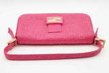 Fendi Embossed Logo Pink Nappa Leather Baguette Shoulder Bag Eb0826sxzde