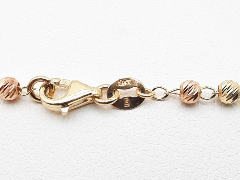 Tri-color 14k Gold Rosary Necklace 5.9 Grams 18 Inch Fw1025orzdu