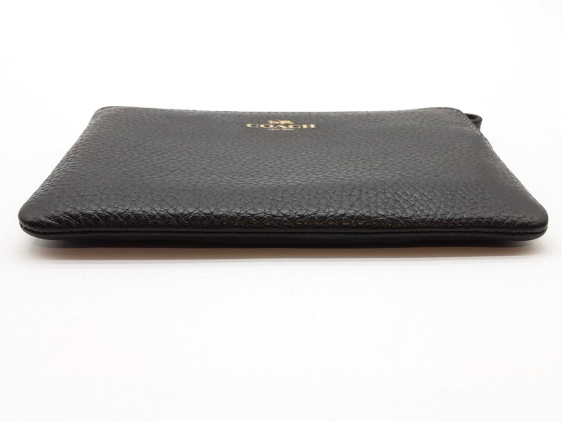 Coach Black Pebbled Leather Zipper Wristlet Do0325lrde