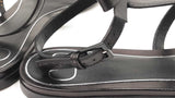 Valentino Garavani French Bow Black Leather Sandals Size 39 Eb1225crdu