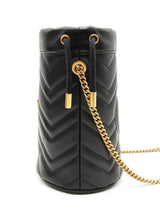 Gucci Gg Marmont 2.0 Mini Bucket Bag In Black Matelasse Leather Fw0226rrzdu