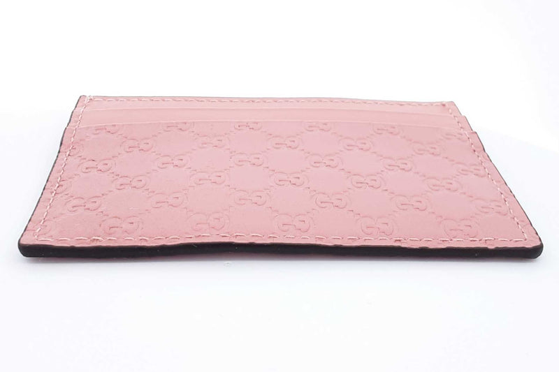 Gucci Microguccissima Pink Leather Card Case Wallet Eb0524exdu