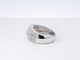 1.10 Cttw Diamond & 14k White Gold Five-row Ring 6.2 Grams Size 6.5 Fw0925pordu