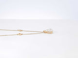 1.46 Cttw Lab Created Pear Cut Diamond & 14k Yellow Gold Station Necklace & Cert 2.1 Grams 18 Inch Fw00126irxdu