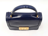 Tory Burch Juliette Mini Top Handle Satchel In Blue Patent Leather Fw0526lxzdu