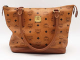 Mcm Cognac Visetos Logo Tote Bag Beige Aa0826lzxsa