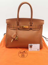Hermes Birkin 30 Gold Brown Epsom Gold Hardware Handbag Do1225lprxzde
