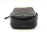 Gucci Marmont Mini Gg Crossbody Bag In Black Matelassé Leather Fw0626pxzdu