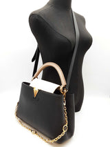Louis Vuitton Capuccine Black White Leather Shoulder Bag Do0525ooxzde