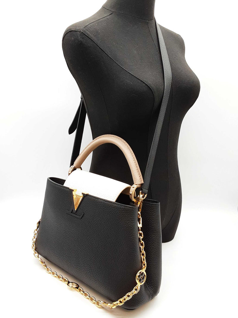 Louis Vuitton Capuccine Black White Leather Shoulder Bag Do0525ooxzde