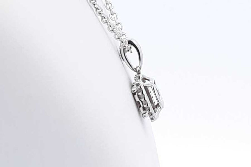 Diamond Pendant Necklace In White Gold 3.7 Grams 18 Inch Eb0824lixdu