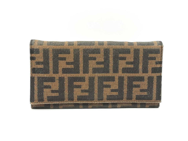 Fendi Zucca Pattern Canvas Bifold Long Wallet Fw0824lrxsa