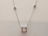 1.43 Cttw Lab Grown Diamonds 14k Wg 2.4g Princess Necklace 18 In Do1225erxde