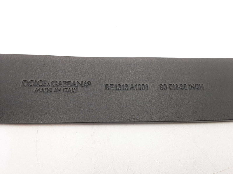 Dolce & Gabbana Black Leather D&g Logo Belt Size 36/90 Sd0725crsa