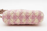 Chanel Mini Pink & White Tweed Quilted Clutch With Chain Eb0926oxxzde