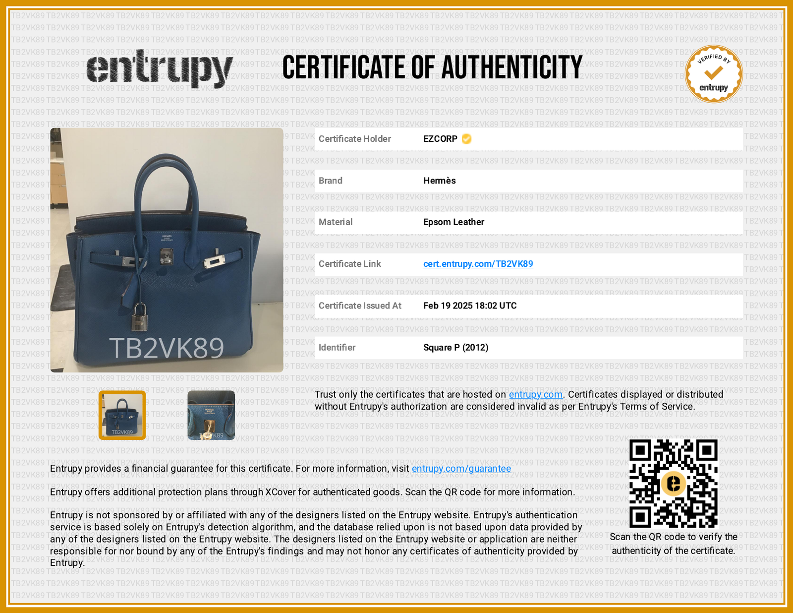 Hermes Birkin 25 Mykonos Blue Epsom Palladium Handbag