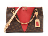 Louis Vuitton Monogram V Tote Mm In Monogram Canvas & Red Leather Fw0626loxzdu