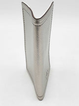 Kate Spade Silver Metallic Leather Passport Holder Wallet Eb1025lrdu