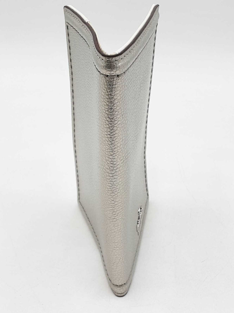 Kate Spade Silver Metallic Leather Passport Holder Wallet Eb1025lrdu