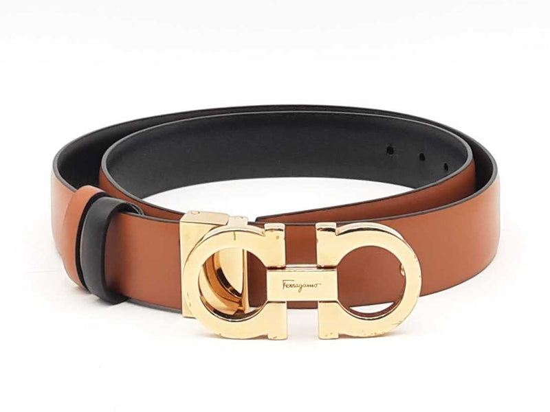 Salvatore Ferragamo Reversible Leather Belt & Gancini Buckle Fw0125rxsa