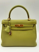 Hermes Kelly 28 Vert Anis Green Togo Gold Hardware Handbag Do0323sezxde