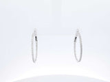 0.56 Cttw Diamond & 14k White Gold Inside Out Hoop Earrings 3.4 Grams Fw0726ozxdu