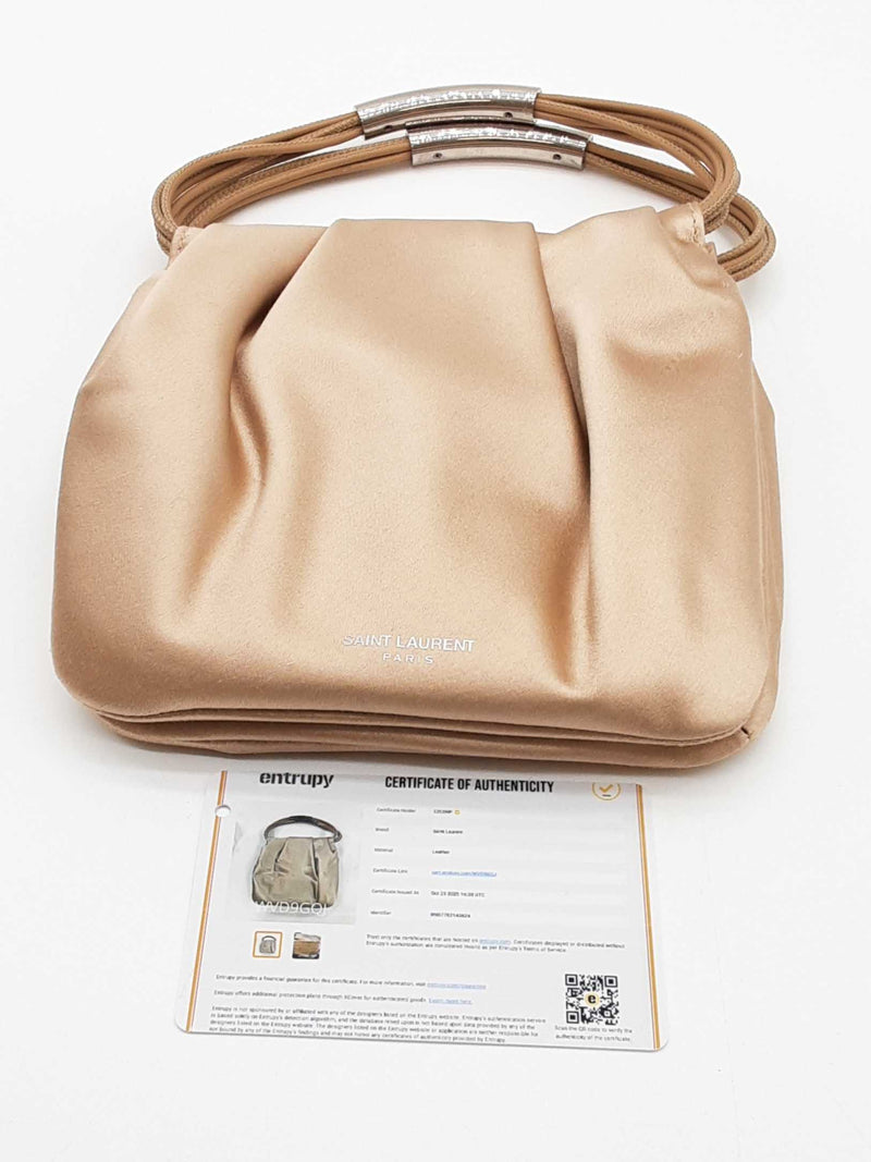 Yves Saint Laurent Satin Mini Pochon Top Handle Bag Eb1125rxzde