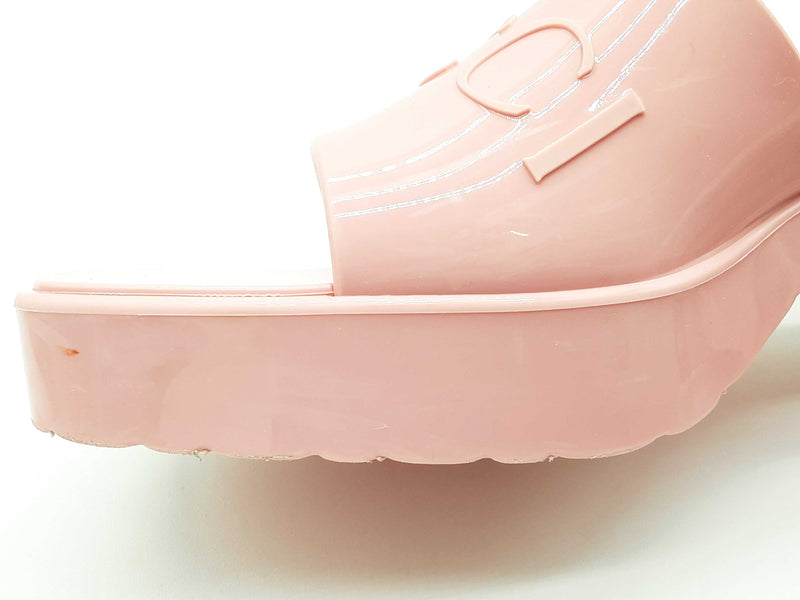 Gucci Pink Rubber Platform Sandal Slides Size Eu 39/ Us 9 W Do0624lxzde