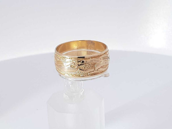 14k Yellow Gold 4.7 Grams Fancy Band Size 7.5 Aa0725lixsa