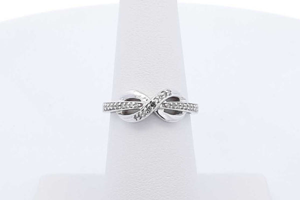 10k White Gold Diamond Infinity Wrapped Ring 2.7 Grams Size 6 Eb1025loxde
