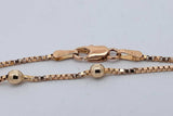 14k Yellow Gold Beaded Box Chain Necklace 4.6 Grams 18.5 Inch Eb0526wxzsa