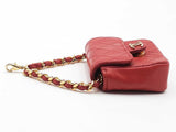 Chanel Lambskin Classic Micro Flap Red Bag Aa0926iorsa