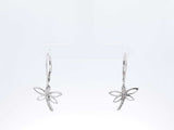 Diamond & 14k White Gold Dragonfly Leverback Earrings 1.6 Grams Fw0826lzxdu