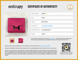 Hermes Constance Slim Rose Tyrien Pink Epsom Palladium Wallet Do0126wxzxde Entrupy Certificate