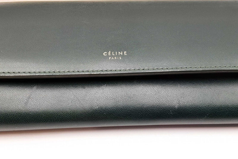 Celine Lambskin Emerald Green Wallet Eb1124lxzdu