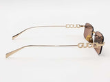 Gucci Gg1808s Rectangle Glasses Gold With Case Aa0826czsa