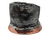 Yves Saint Laurent Ysl Fabulous Black Gray Bronze Sequin Bucket Hat Do1026rxzde