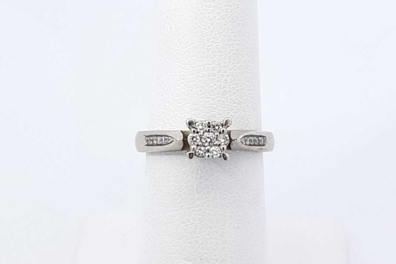 0.07ctw Diamond Ring In 14k White Gold 3.2 Grams Size 6 Eb0925lrxdu