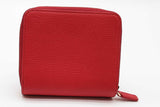 Mcm Red Leather Studded Zip Around Compact Wallet Eb0726rxde