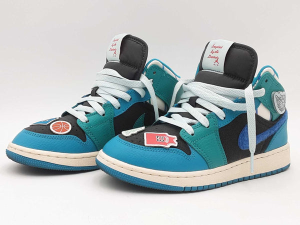 Nike Jordan 1 Mid Inspired By The Greatest Aquatone Gs Blue Size 4.5y Aa0925prsa