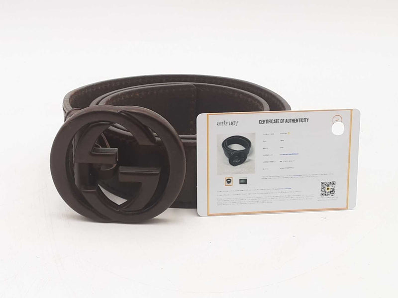 Gucci Interlocking Guccima Brown Belt Sd0725crsa