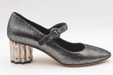 Salvatore Ferragamo Silver Metallic Ortensia Mary Jane Pumps Size 6b Eb0626lxzsa
