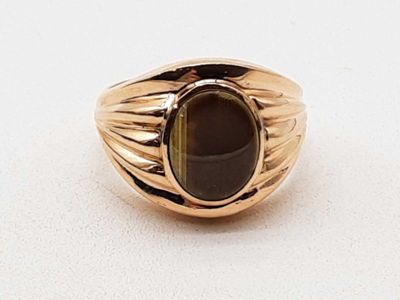 14k Yellow Gold 13.2g Synthetic Black Star Sapphire Ring Size 9 Do1024pxzde