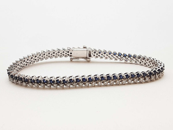 Sapphires 1.92 Cttw Diamonds 14k White Gold 14.0g Tennis Bracelet 6.75 In Do0425ixzde
