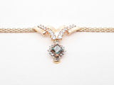Lab-created Alexandrite, Natural Diamond & 14k Gold Necklace 13.5gs Fw0725rxzdu