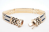 1.24 Cttw Diamond, Onyx, & 14k Gold Watch Link Bracelet 42g 8 Inch Fw1125lwrxdu