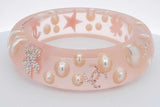 Chanel Cc Light Pink Resin Bangle Bracelet Eb1225oxzdu